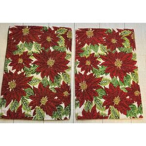 Christmas Poinsettias Placemats Set of 2